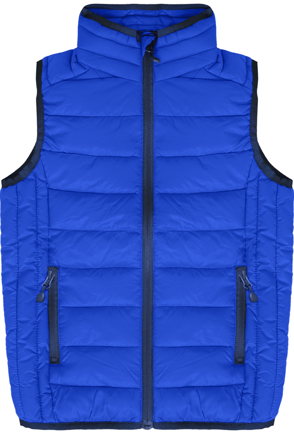 Customizable Lightweight Children's Sleeveless Down Jacket Light Royal Blue