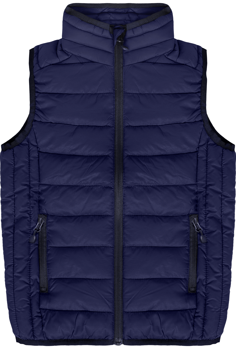 Customizable Lightweight Children's Sleeveless Down Jacket Navy