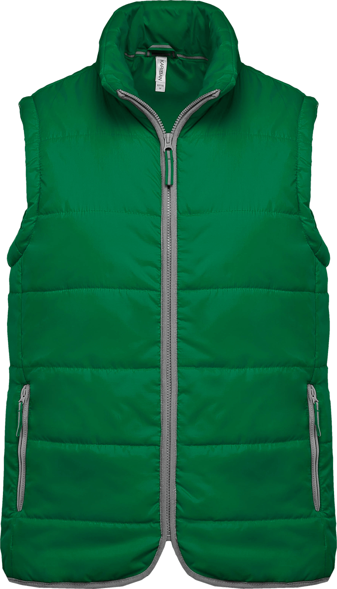 Customizable Men's Padded Bodywarmer Kelly Green