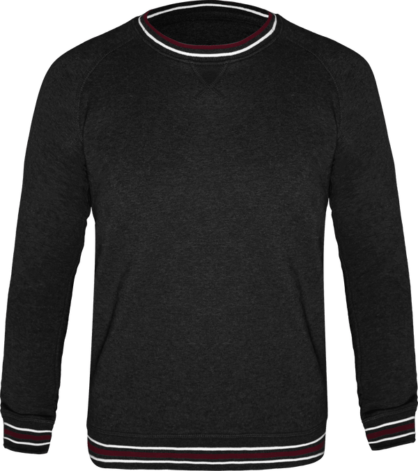 Sweat col rond homme stanley strolls tipped face Dark H Grey / White / Burgundy