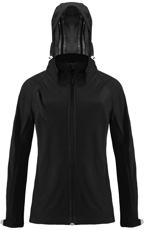 Veste softshell a capuche femme face Black