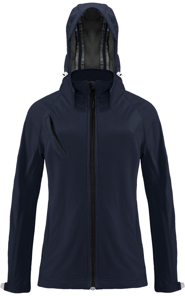 Customizable Softshell Hoodie Jacket Navy