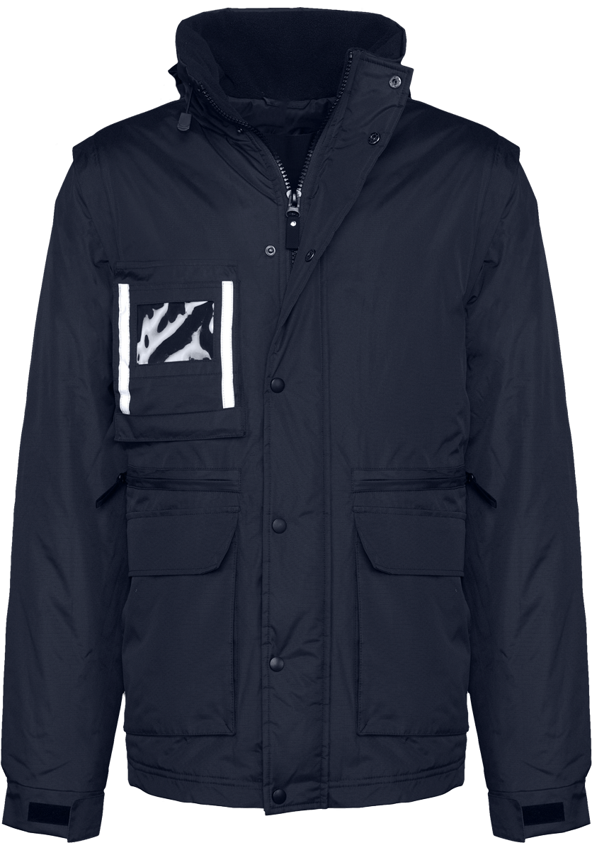 pictoCustomized Work Parka With Removable Sleeves Navy