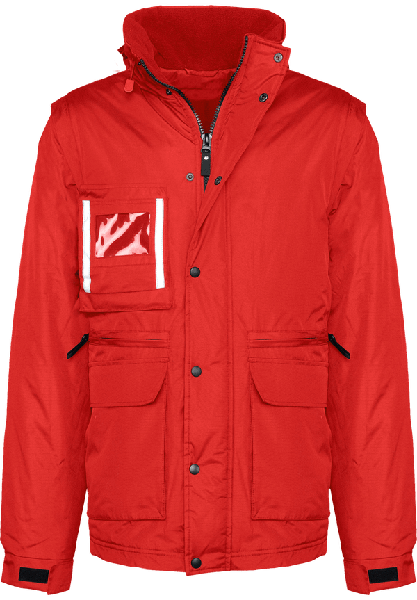 Parka De Travail Personnalisée Avec Manches Amovibles Red