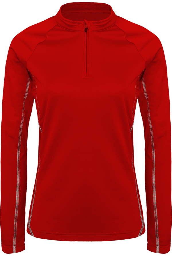 Sudadera Mujer Cremallera 1/4 Personalizada Sporty Red