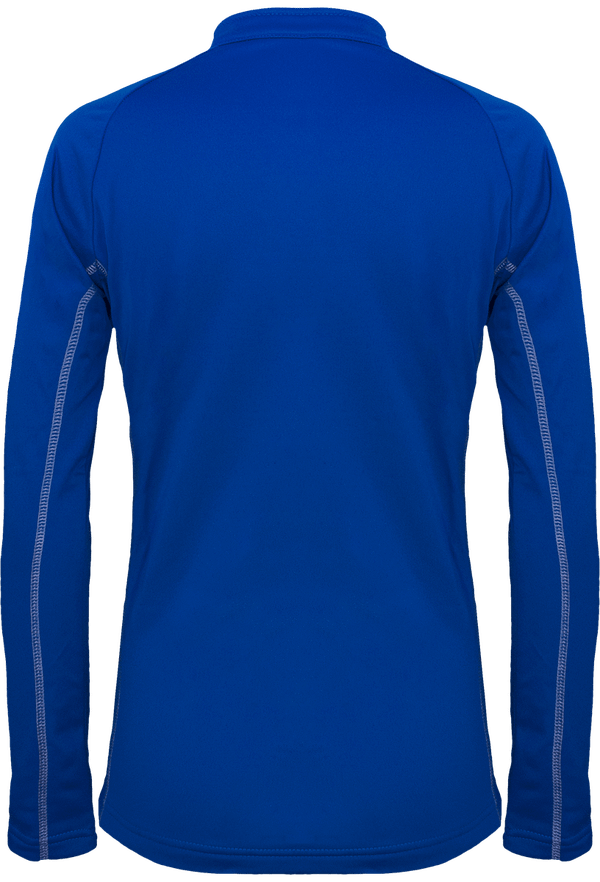 Sweat running 1 4 zippe femme dos Sporty Royal Blue