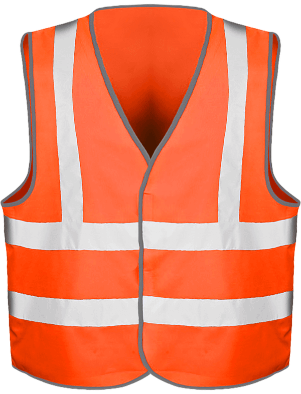 Gilet de securite orange fluo 4 bandes plexus Fluorescent Orange