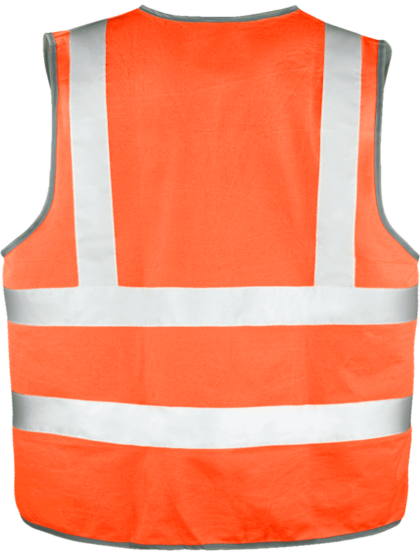 Gilet de securite 4 bandes dos Fluorescent Orange