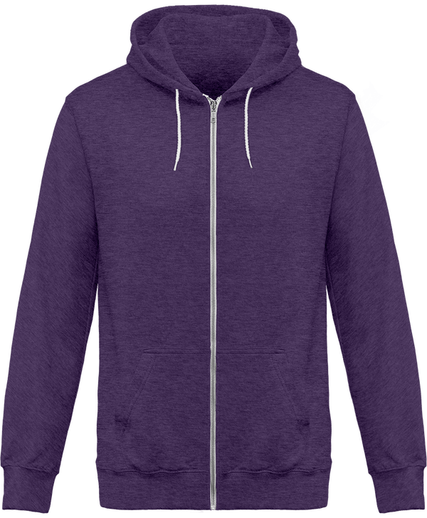 Sweat zippe a capuche chine face Purple Heather