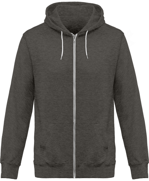 Sweat zippe a capuche chine face Grey Heather