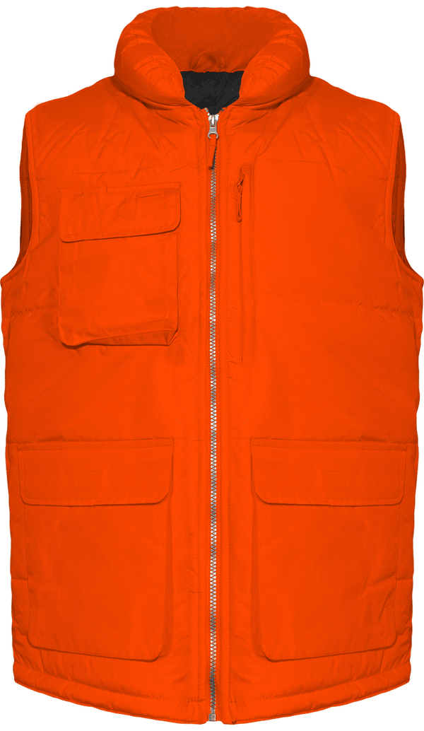 Veste Sans Manches Personnalisée Avec Vos Logos Et Textes Orange