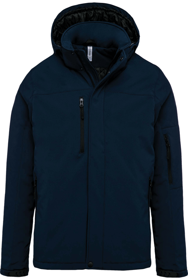 Custom Men's Hooded Parka In Embroidery And Printing Navy