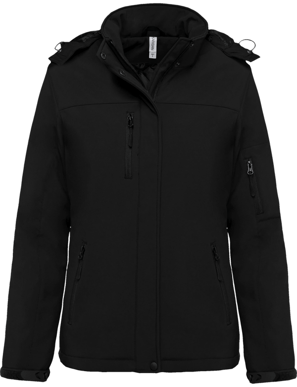 Parka softshell doublee a capuche amovible femme face Black