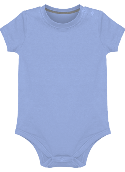 Kurzärmliger Babybody Personalisierbar Sky Blue