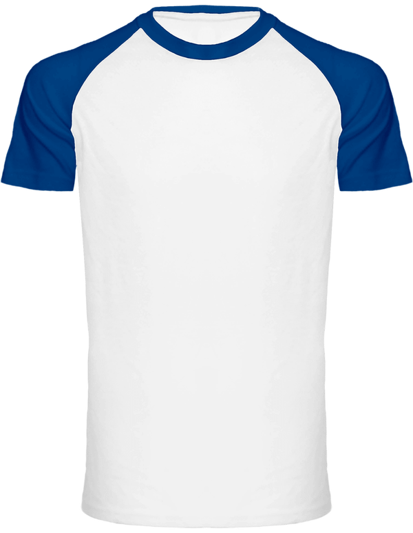 T shirt bicolore base ball face White / Royal Blue