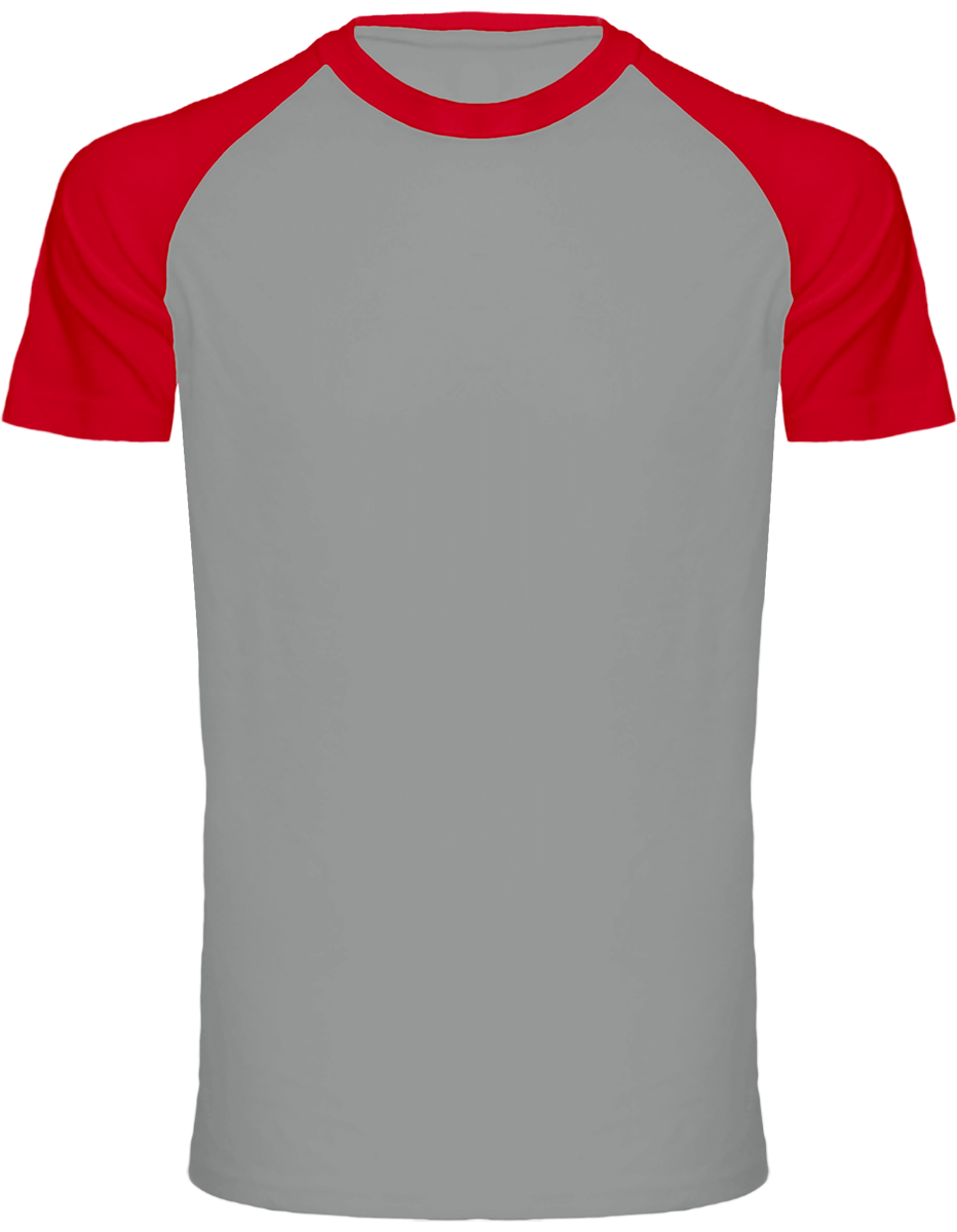 Remportez Le Match ! Avec Le T-Shirt Baseball Personnalisé Tunetoo Light Grey / Red