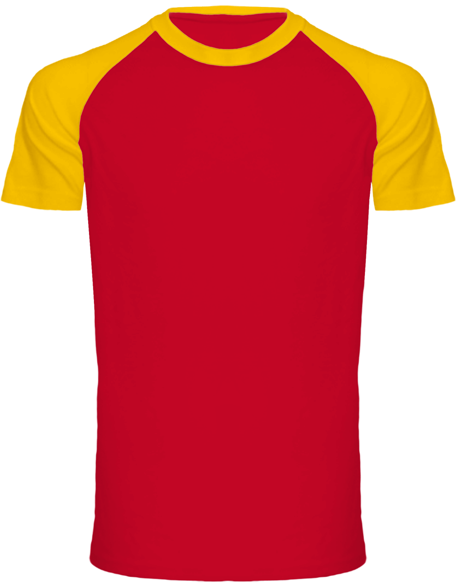 Remportez Le Match ! Avec Le T-Shirt Baseball Personnalisé Tunetoo Red / Yellow