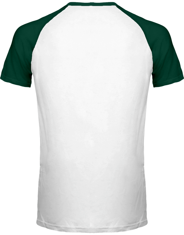 T shirt bicolore base ball dos White / Forest Green