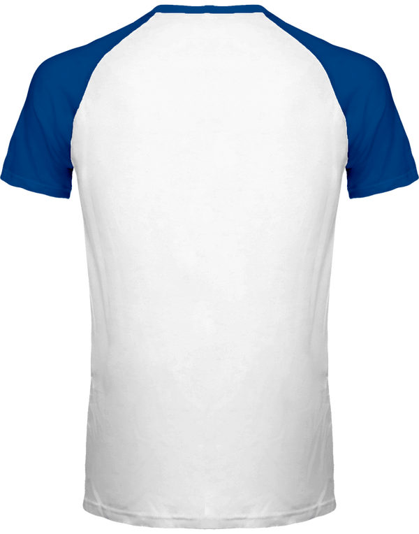 T shirt bicolore base ball dos White / Royal Blue