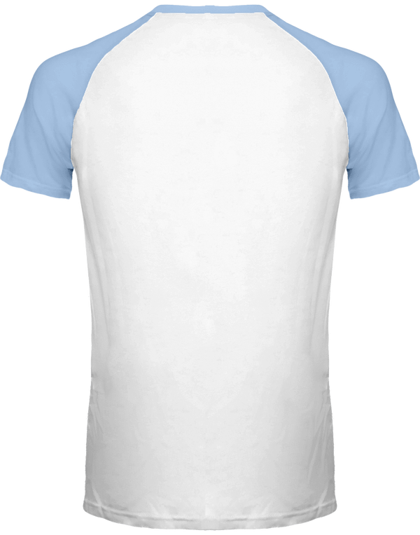T shirt bicolore base ball dos White / Sky Blue