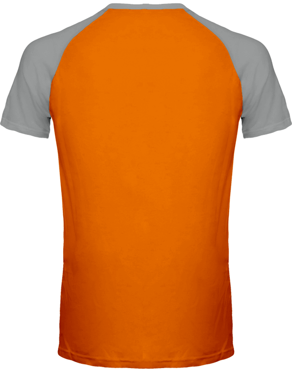 T shirt bicolore base ball dos Orange / Light Grey