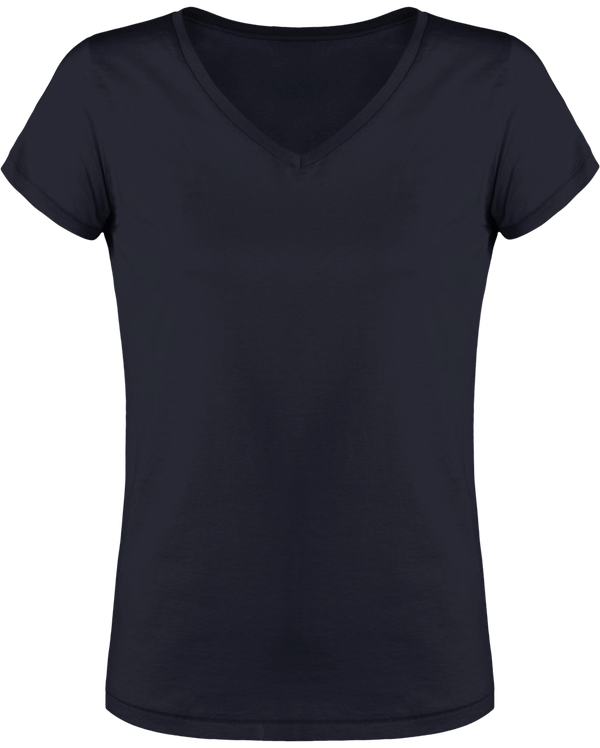 T shirt femme col v stella chooses face Navy