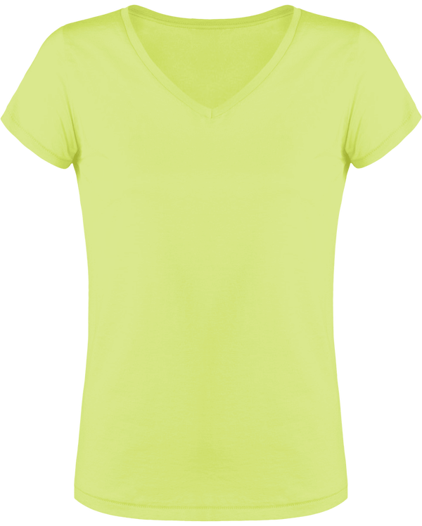 T shirt femme col v stella chooses face Paradise Green