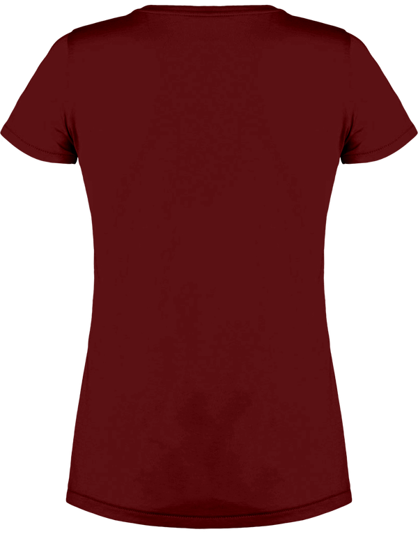 T shirt femme col v stella chooses dos Burgundy