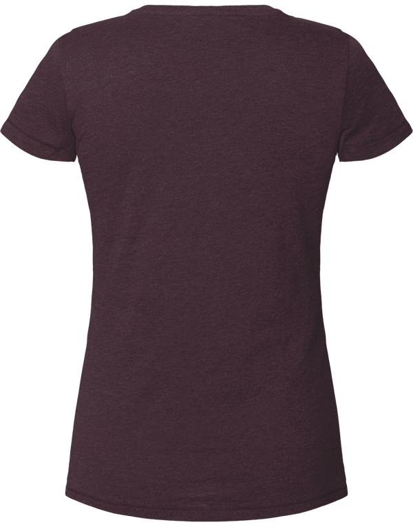 T shirt femme col v stella chooses dos Heather Grape Red