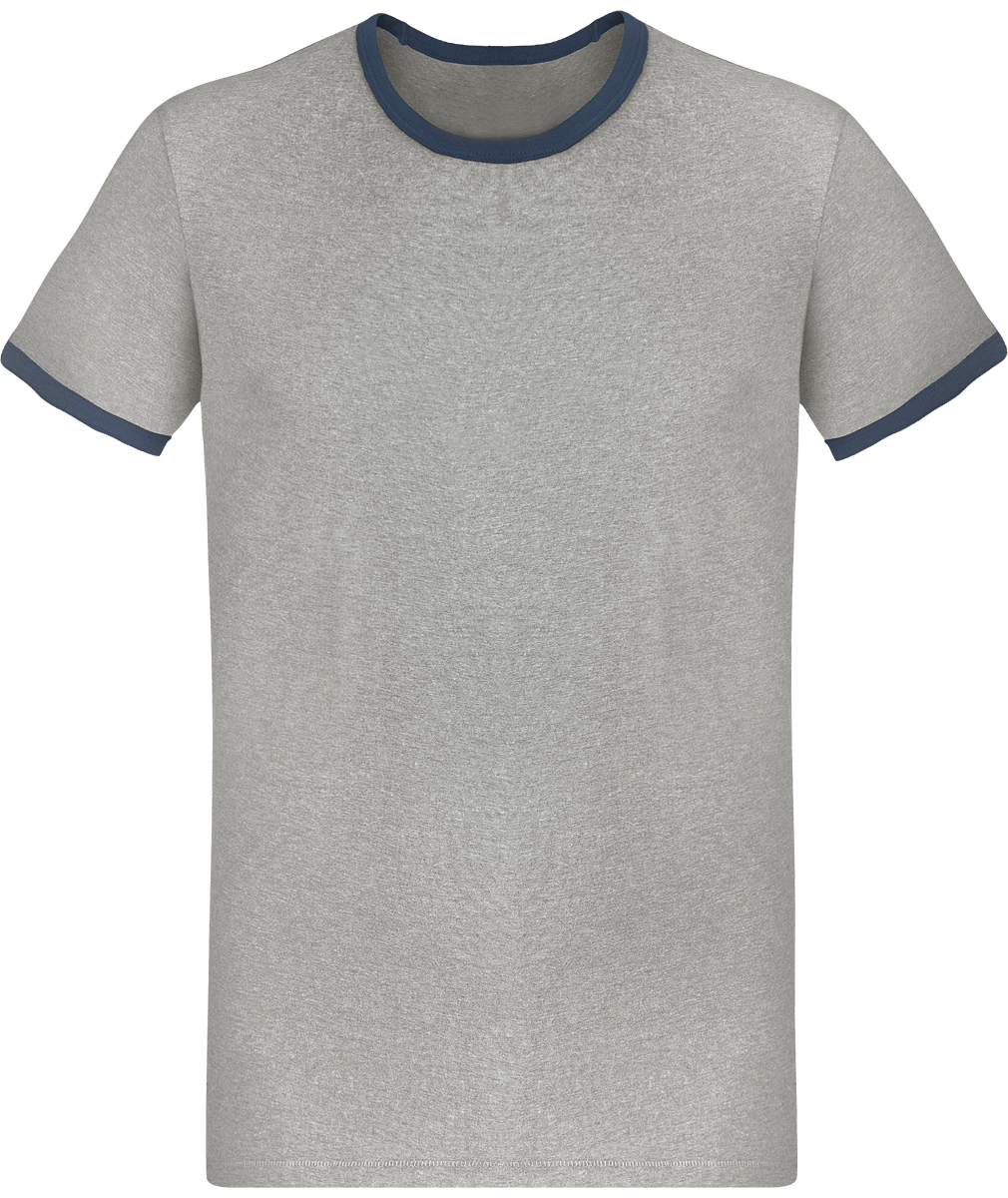 Tee-Shirt Homme En Coton Bio À Personnaliser Dark Heather Grey / Black