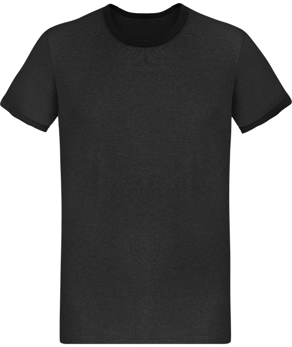 T shirt ringer contraste homme stanley holds face Dark Heather Grey / Black