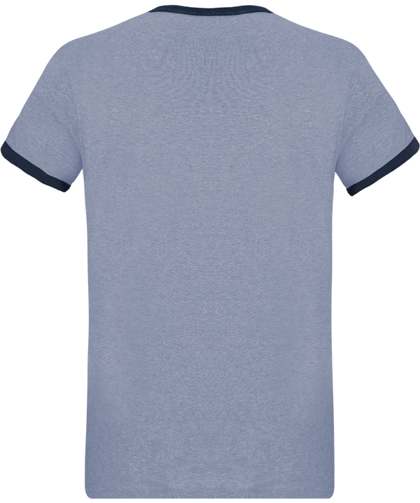 T shirt ringer contraste homme stanley holds dos Mid Heather Blue / Navy