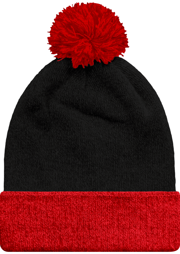 Bonnet Bicolore A Pompon