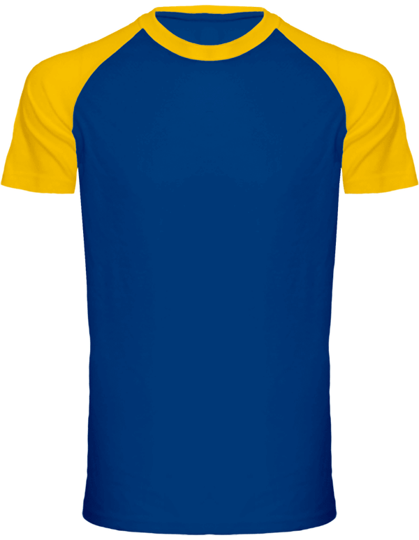 T shirt bicolore base ball face Royal Blue / Yellow