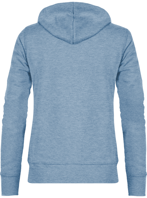 Sweat zippe a capuche femme stella travels dos Mid Heather Blue