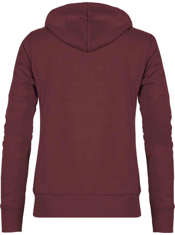 Sweat zippe a capuche femme stella travels dos Burgundy