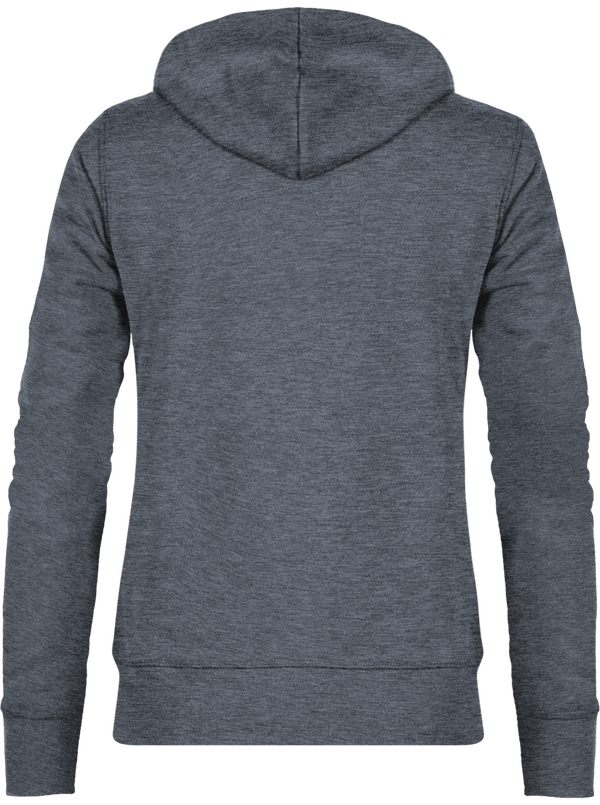 Sweat zippe a capuche femme stella travels dos Dark Heather Blue