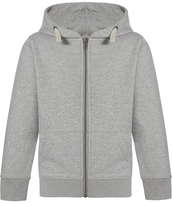 Sweat a capuche zippe enfant stanley mini voyages face Heather Grey