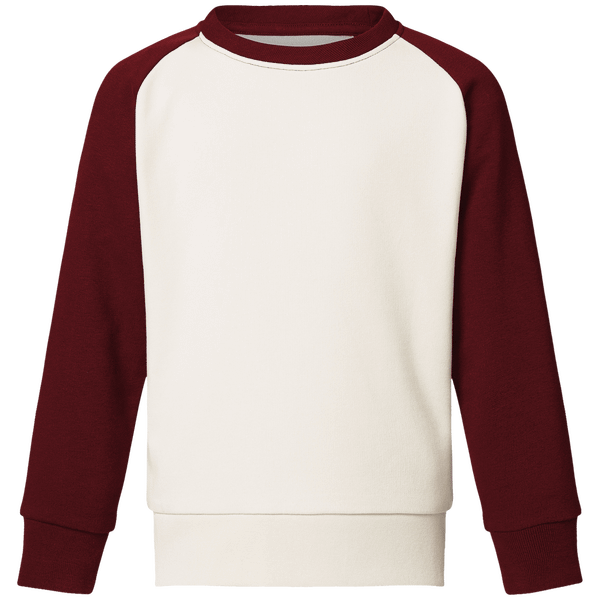 Sweat shirt col rond enfant stanley mini contrast face Vintage White / Burgundy