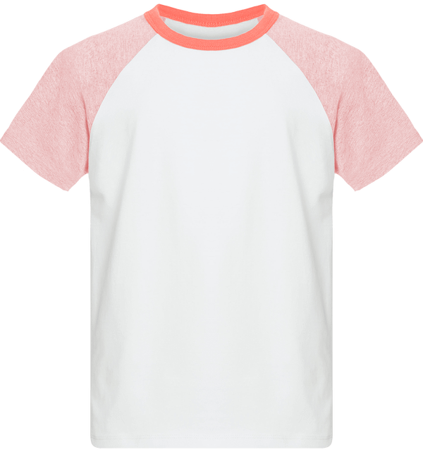 Tee shirt enfant stanley mini jump short sleeve face White / Cream Heather Pink / Flamingo Pink