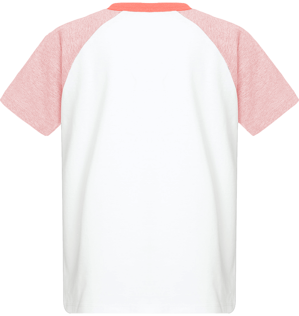 Tee shirt enfant stanley mini jump short sleeve dos White / Cream Heather Pink / Flamingo Pink