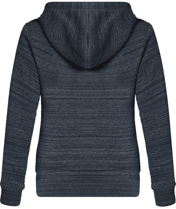 Sweat a capuche zippe femme stella travels sherpa dos Snow Dark Heather Blue