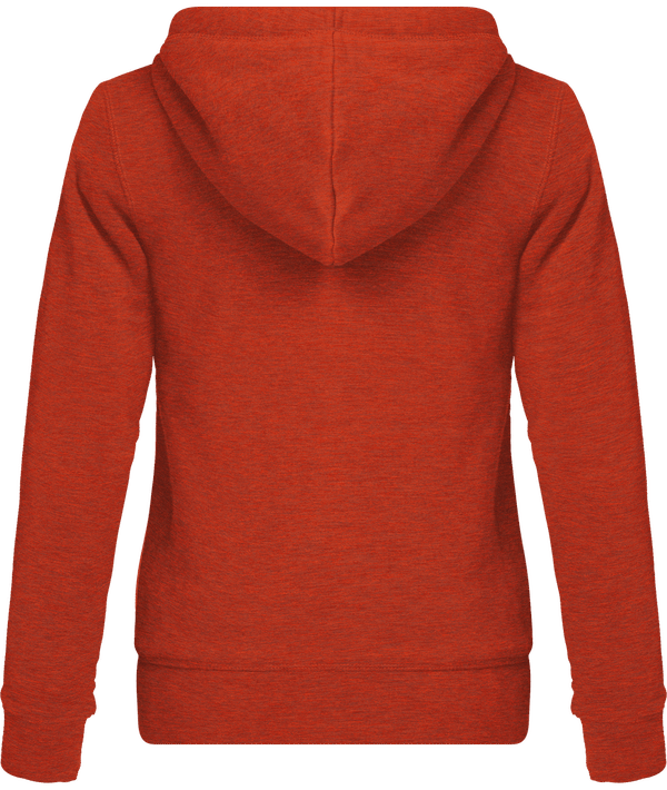 Sweat a capuche zippe femme stella travels sherpa dos Heather Brick Orange