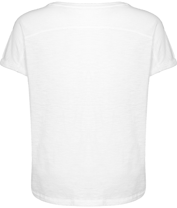 Tee shirt femme ample en jersey flamme stella lazes dos White