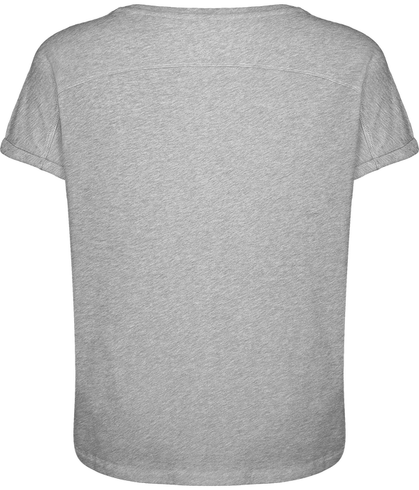 Tee shirt femme ample en jersey flamme stella lazes dos Heather Grey Slub