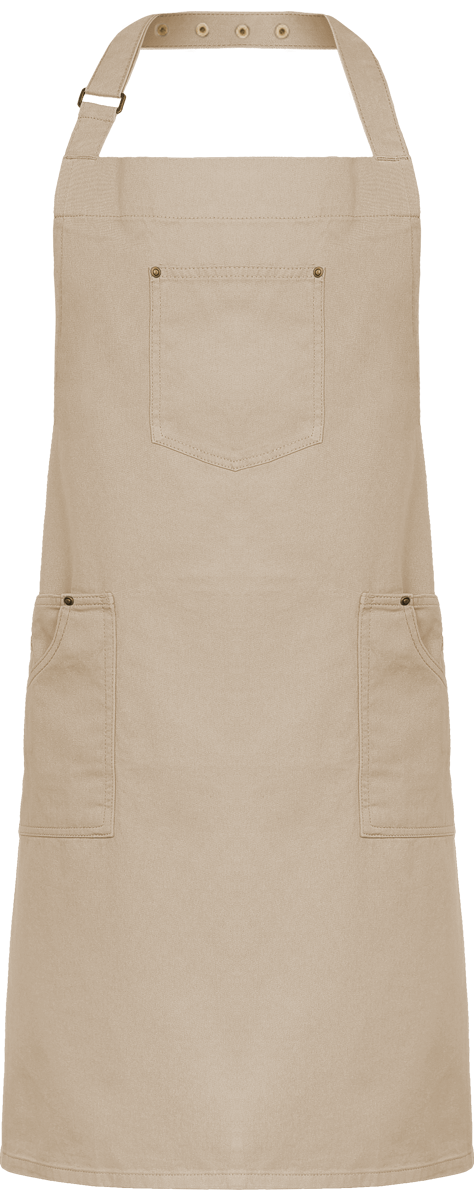 Vintage Apron To Embroider And Print With Your Logos And Texts On Tunetoo Khaki