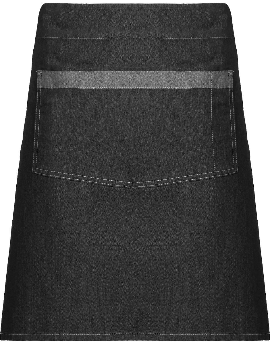 Short Denim Apron To Personalise For A Trendy Service Outfit Black Denim