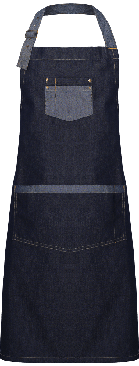 Custom Jean Apron In Embroidery And Print On Tunetoo Indigo Denim