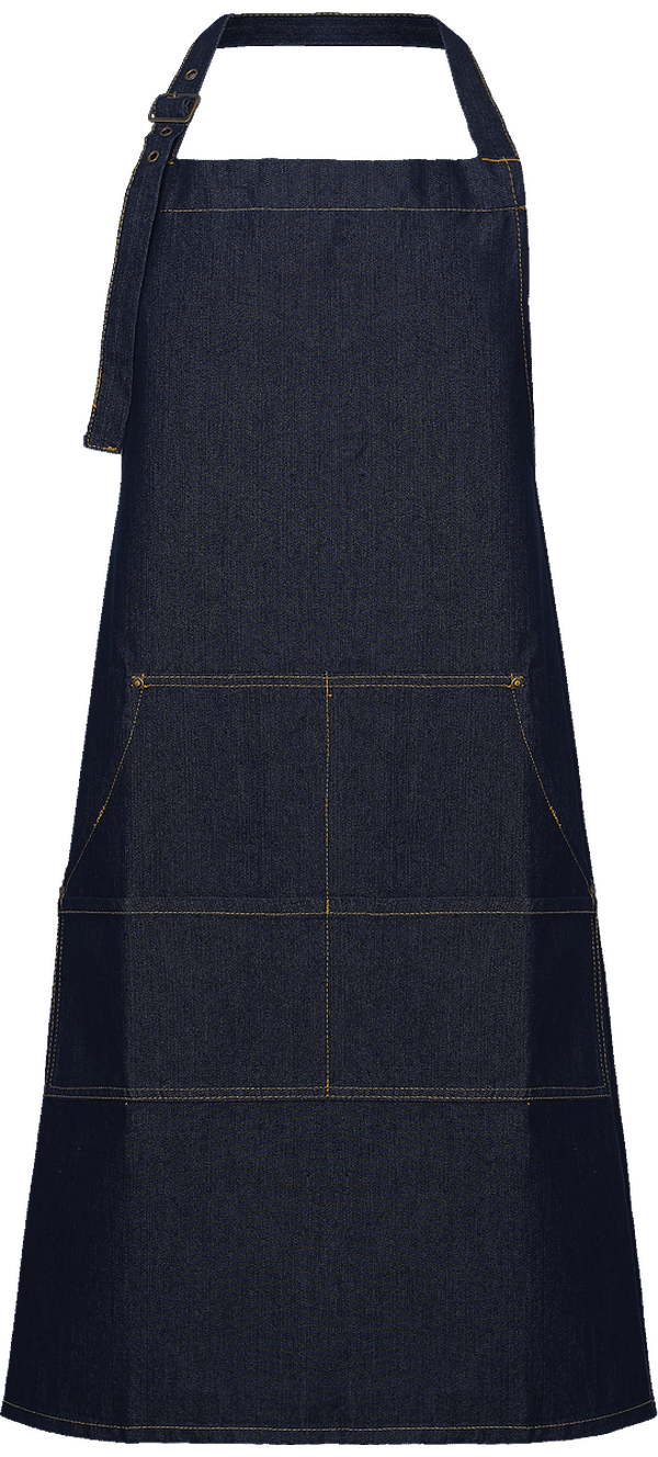 Tablier bavette denim face Indigo Denim