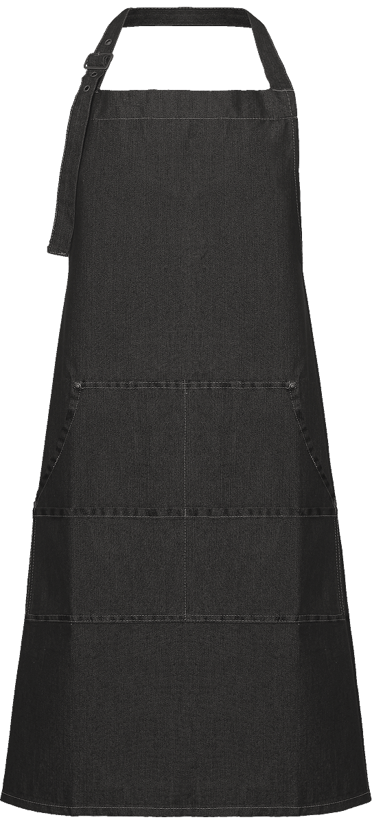 Jeans Kitchen Apron To Personalize In Embroidery And Print On Tunetoo Black Denim